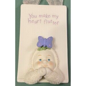 Department 56 Snowbabies Flutters and Flowers Plaque Ornament Purple Butterfly